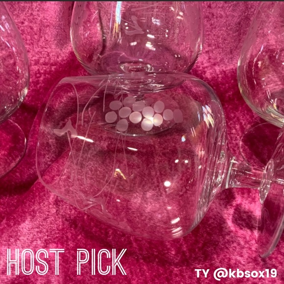 Vintage Etched Glass Brandy Sniffers - Set of 4